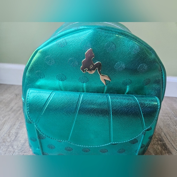Disney's The Little Mermaid Ariel Mini Backpack with Shell Emboss - Picture 2 of 12